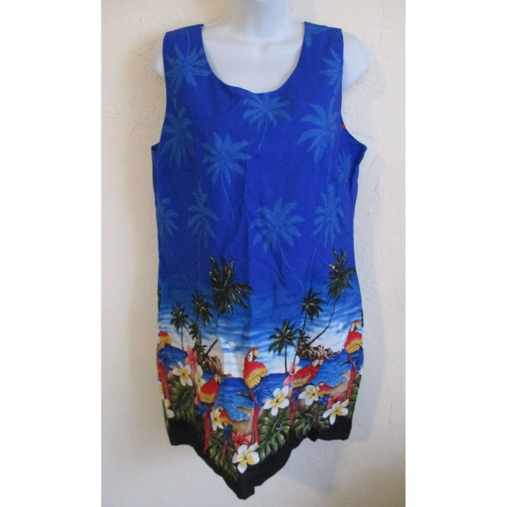 Pacific Legend Hawaiian Dress Size 2XL Made in Hawaii Parrots